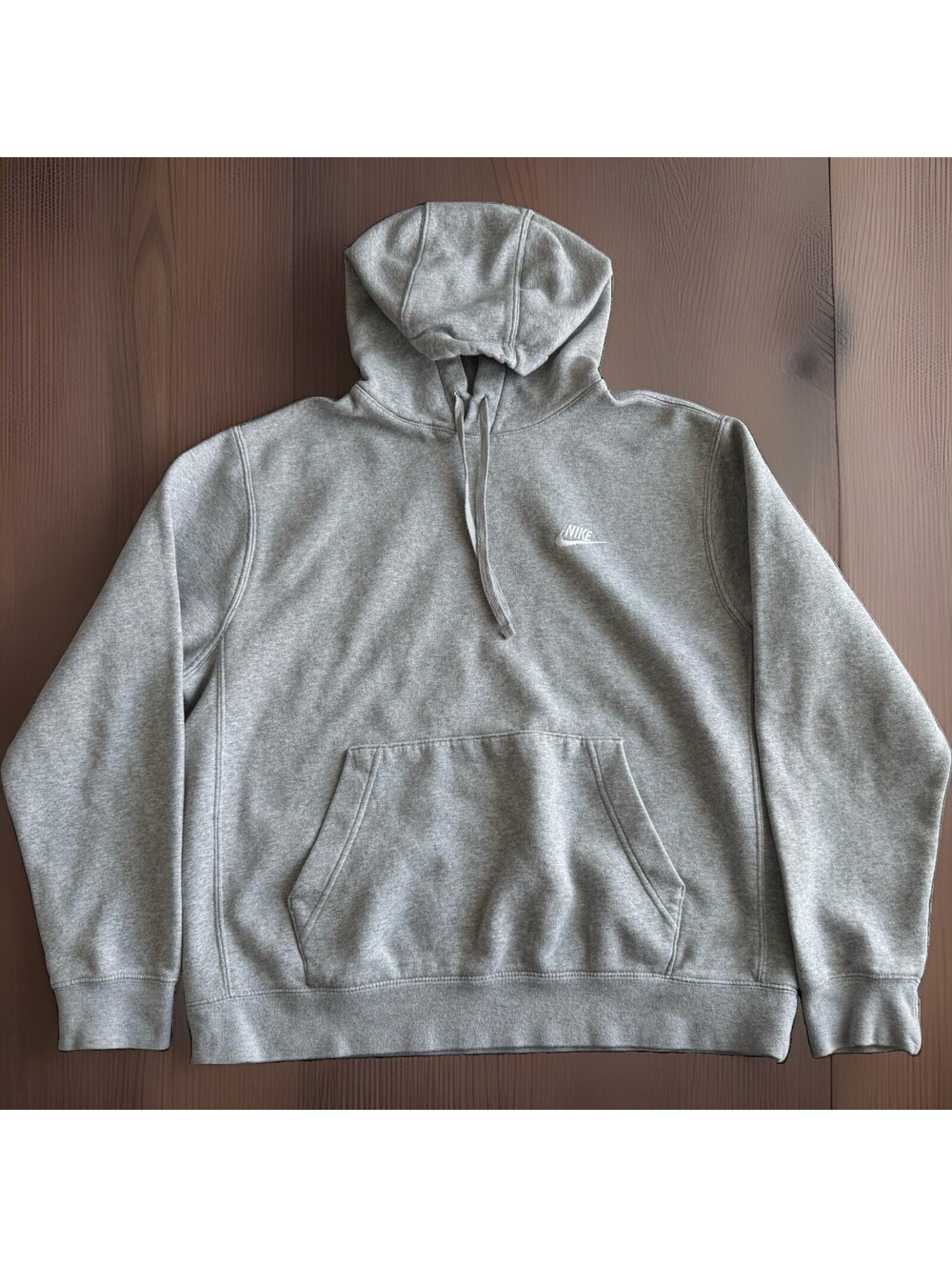 Nike Sportswear Club Medium Cotton Fleece Hoodie Gray Pullover Classic